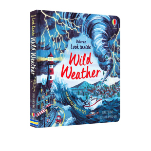 英文原版 Usborne Look inside Wild Weather 低幼科普翻翻纸板书认知启蒙尤斯伯恩 偷偷看里面系列 揭秘恶劣天气