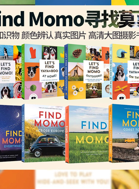 Let'S Find Momo 寻找莫莫 我们找到莫莫 纸板书 英文原版狗狗摄影 和狗狗玩捉迷藏 儿童互动游戏 幼儿科普百科绘本 Andrew Knapp