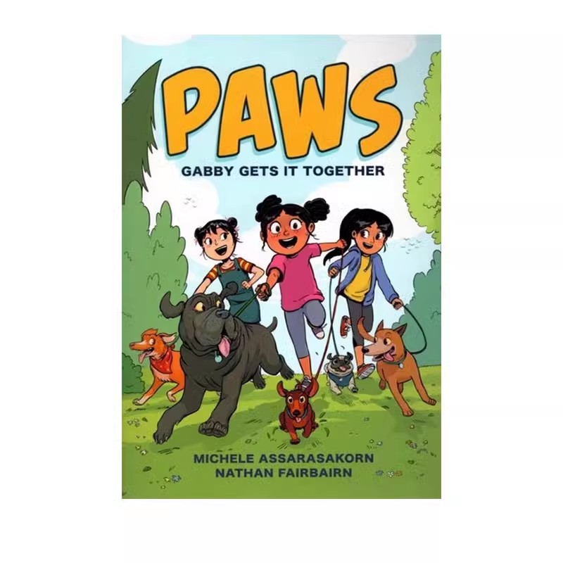 英文原版 PAWS #1: Gabby Gets It Together 全彩漫画绘本图画书 友谊故事图像式章节小说书 小学英语课外阅读 Nathan Fairbairn