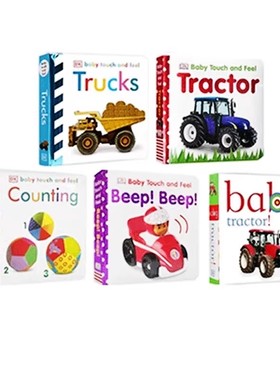 英文原版DK Baby Touch and Feel 触摸书 5册 Playtime/Trucks/Tractor DK婴幼儿 宝宝触摸书 启蒙早教绘本 纸板书 晚安故事