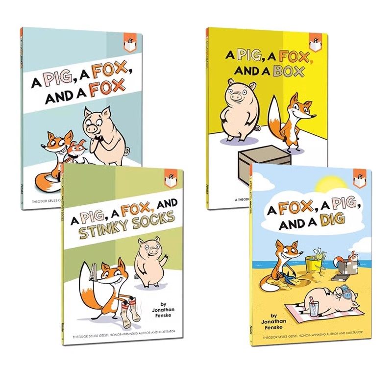 企鹅桥梁小读本 英文原版 Penguin Workshop Bridge A Pig a Fox 一只猪一只狐狸 4册 逗趣滑稽故事 全彩漫画桥梁回本图画书
