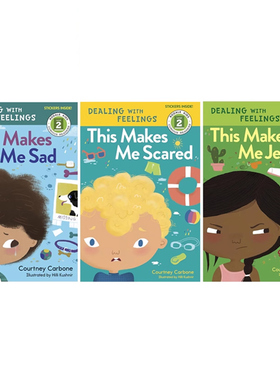 英文原版 This Makes Me Scared/Sad/Jealous 3册 学会处理情绪 儿童分级读物 心理健康情感认知 绘本图画书