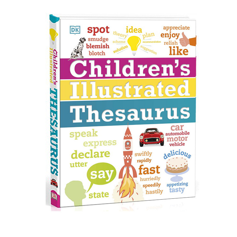 DK儿童图解同义词词典 英文原版 Children's Illustrated Thesaurus 精装 插图字典 英语学习工具书 分类词词典 8-14岁