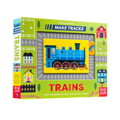 Trains 火车 机关书 英文原版 低幼儿童纸板书 Tracks 含可滑动计数器 亲子互动游戏书 Make Nosy Crow