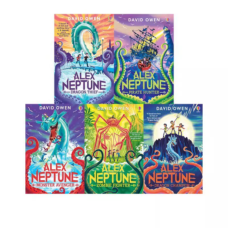 英文原版 Alex Neptune亚历克斯冒险系列 5册 龙之窃贼 海盗猎人 怪物复仇者 僵尸战士 龙之冠军 儿童文学章节小说 奇幻冒险故事书
