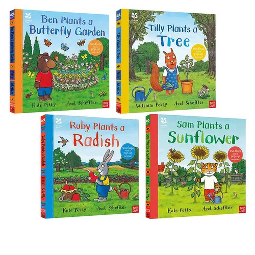 预售 咕噜牛 科普绘本系列 4册 精装 立体翻翻书 Axel Scheffler National Trust Planting 自然植物图画书
