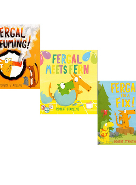 英文原版 小恐龙费格尔三部曲套装 Fergal Meets Fern/in a Fix!/is Fuming!  情绪管理二胎教育 儿童启蒙图画故事绘本