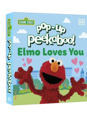 英文原版 DK Pop-Up Peekaboo Elmo Loves You 艾摩爱你 立体翻翻书 精装儿童英语认知启蒙绘本图画书