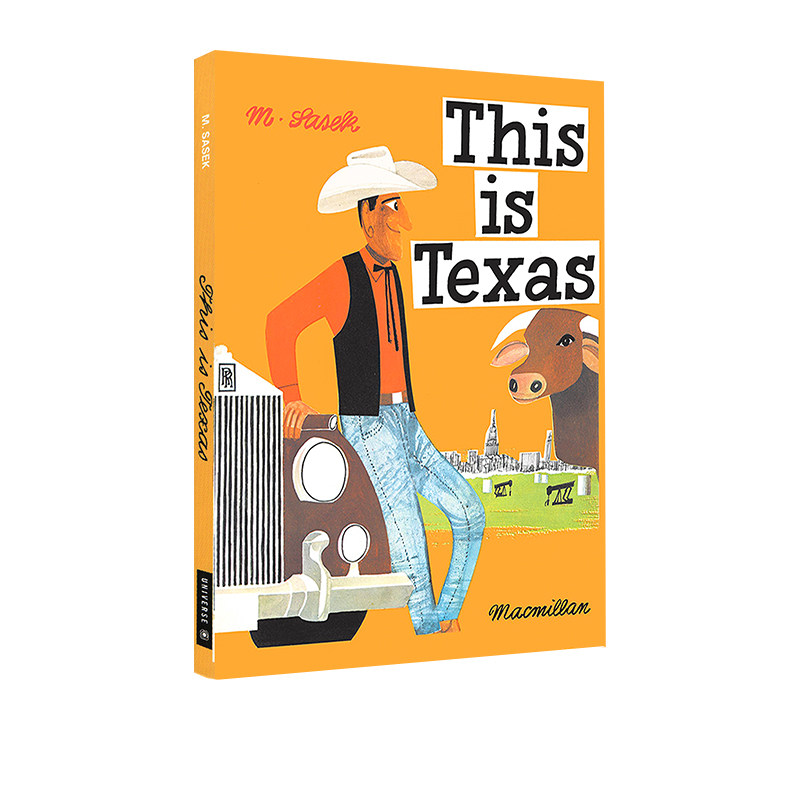 米先生的世界旅游绘本 这里是德克萨斯 英文原版 This is Texas 精装大开本 青少年人文艺术绘本图画书 捷克插画家Miroslav SaseK