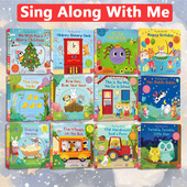 The 小熊 Wheels 忙碌 轮子 Bus With 巴士上 歌谣纸板机关操作书 3岁幼儿翻翻书 Bear Along Bizzy the 英文原版 Sing