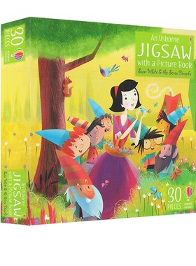 英文原版 Usborne Book and Jigsaw Snow White and the Seven Dwarfs 白雪公主和七个小矮人拼图 附拼图书 儿童早教益智拼图玩具