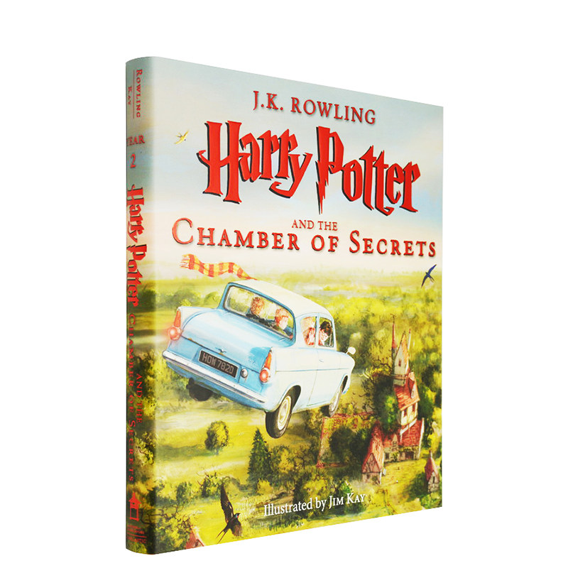 彩绘版第二部 英文原版 哈利波特与密室 美版 Harry Potter and the Chamber of Secrets 精装收藏插图纪念版小说 JK Rowling