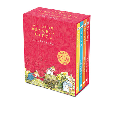 英文原版 A Year in Brambly Hedge 野蔷薇村的一年 4册精装 40周年盒装纪念版 儿童英伦田园童话故事书Jill Barklem