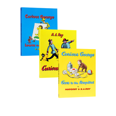 英文原版 Curious George 3册 好奇猴乔治 吴敏兰推荐 汪培珽3三阶段 廖彩杏推荐书单 好奇猴乔治学字母 儿童趣味图画故事书
