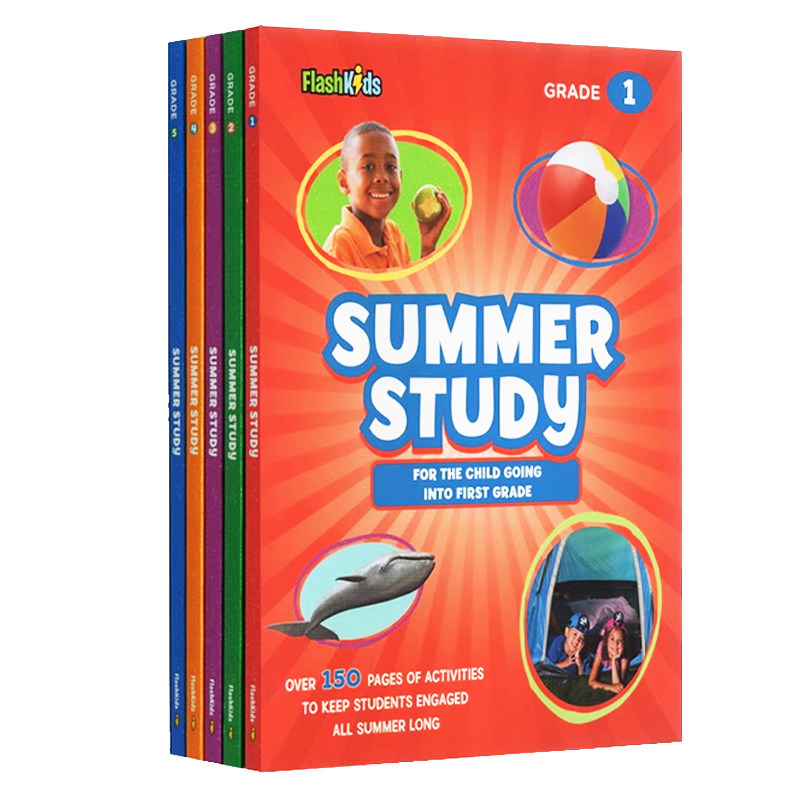【小学1-5年级】Summer Study For the Child Grades 1-5 儿童暑假家庭作业 暑期练习册5册 Flash Kids  英文原版