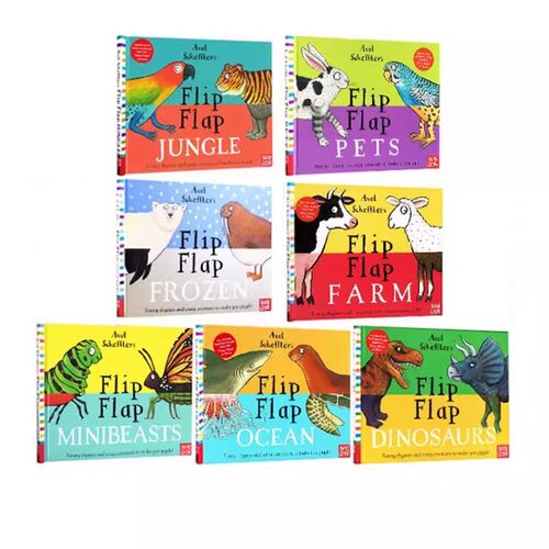 英文原版 Flip Flap 趣味翻翻书 狗狗 海洋动物 宠物 螺旋装帧 Pip and Posy 波西和皮普同作者 低幼韵律启蒙 Axel Scheffler