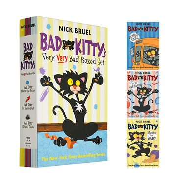 英文原版 Bad Kitty's Very Very Bad Boxed Set 小坏猫3册盒装第二辑 儿童漫画章节小说 小学中学英语阅读提升