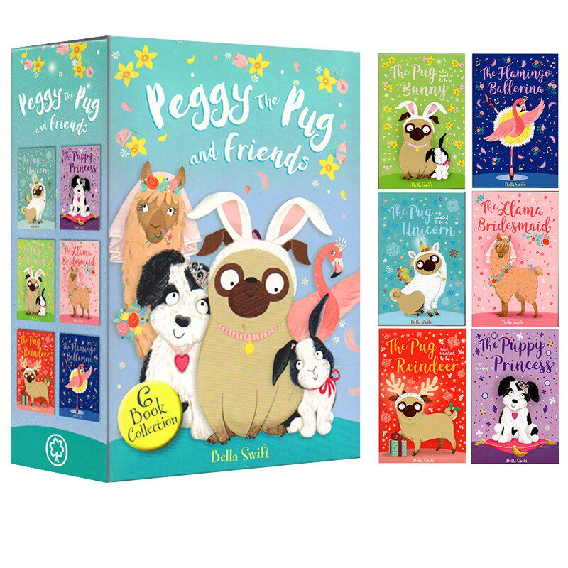 英文原版 Peggy The Pug And Friends 6册合售 贝拉·斯威夫 Bella Swift 桥梁章节书 儿童英语启蒙阅读