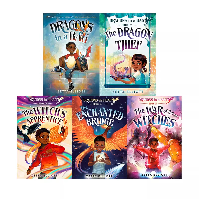预售 英文原版 包里的龙 Dragons in a Bag 5册合售 儿童奇幻章节小说 袋中龙 美国杰出儿童读物奖  Zetta Elliott 740L