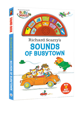 英文原版 Richard Scarry's Sounds of Busytown 理查德斯凯瑞 发音书 繁华都市的声音 大开本纸板书 儿童绘本 幼儿认知