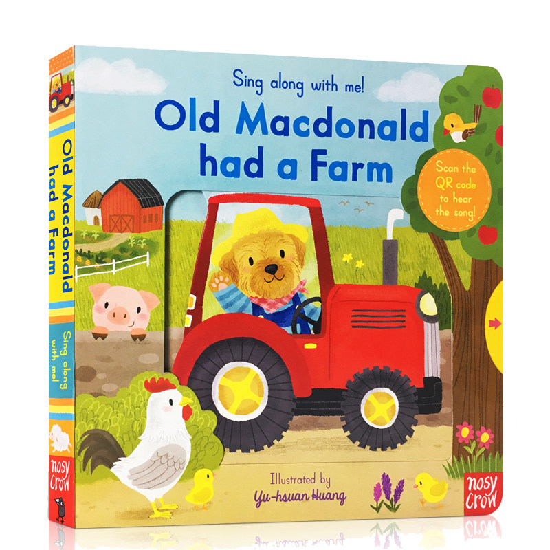 预售 英文原版 Old MacDonald Had a Farm 纸板机关操作拉拉书 Sing Along With Me欧美经典儿歌 欢唱童谣绘本 送音频