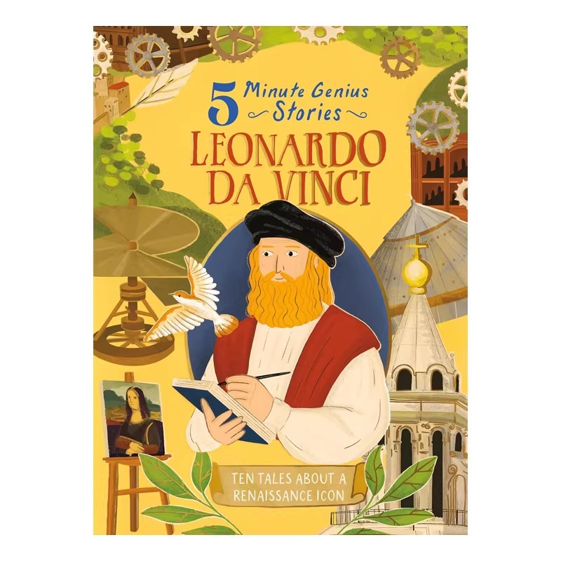 预售 英文原版 Leonardo da Vinci: 5-Minute Genius Stories 5分钟天才故事：达芬奇 杰出人物传记 儿童课外读物