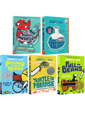 Jennifer Holm 纽伯瑞金奖作家 科幻作品 5册合售 Third Mushroom/Penny from Heaven/ Fourteenth Goldfis