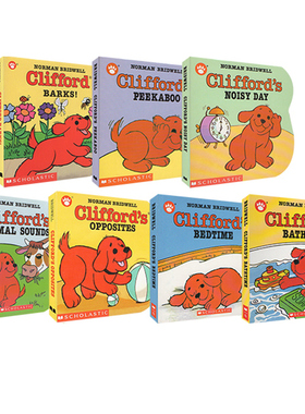 现货 大红狗克利弗德 Clifford's系列 纸板书 7册 英文原版绘本 儿童英语启蒙认知纸板书 亲子互动读物