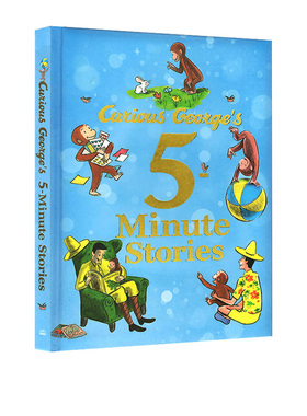 预售 英文原版 Curious George's 5 Minute Stories 好奇猴乔治13个故事精装合辑 5分钟故事  睡前绘本图画故事书