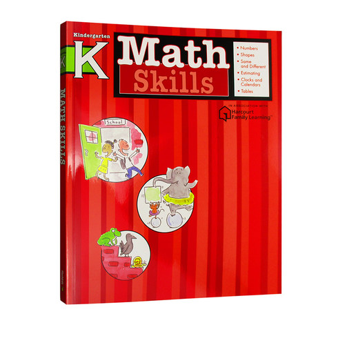 Flash Kids 英文原版 Harcourt Family Learning Math Skills: Grade Math Skills: Grade K 数学提高测试练习