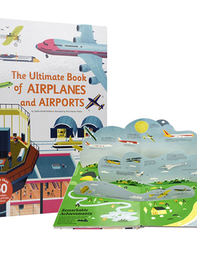 英文原版 The Ultimate Guide of Airports and Airplanes 立体机关操作书 飞机机场翻翻书 STEM启蒙科普绘本  Twirl 法国艺术品