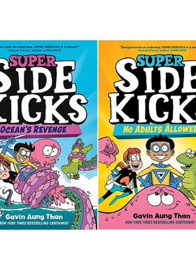 英文原版 Super Sidekicks Graphic Novel 2册 全彩漫画绘本图画书 侦探冒险全彩图样式小说 青少年课外读物