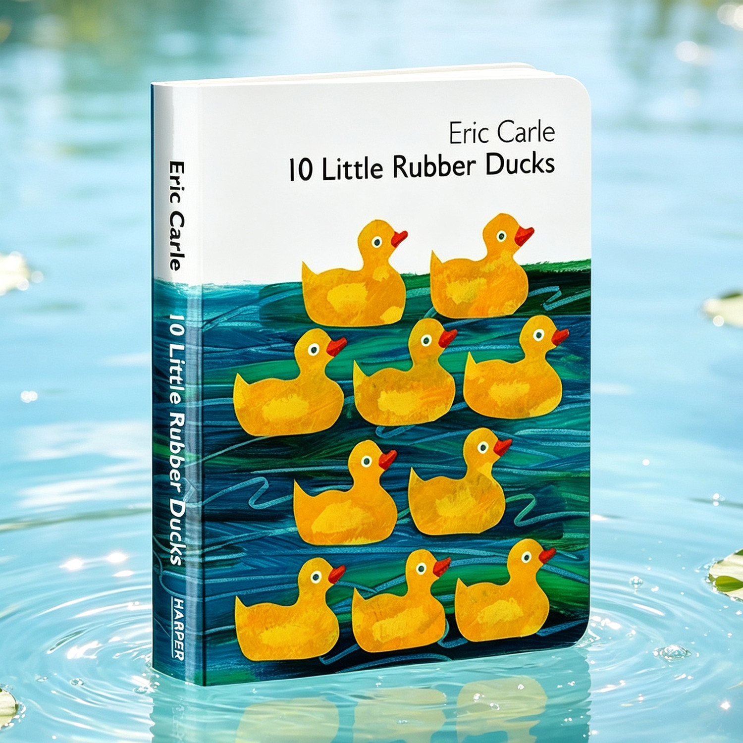 英文原版 10 Little Rubber Ducks 十只橡皮鸭 纸板书 艾瑞卡尔 Eric Carle 儿童经典绘本 英语启蒙图画书
