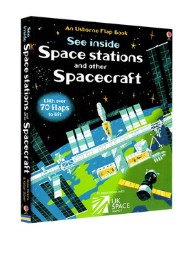 预售 英文原版 Usborne See Space stations and other Spacecraft 看里面 空间站 飞行器 纸板翻翻书大开本 尤斯伯恩 儿童科普