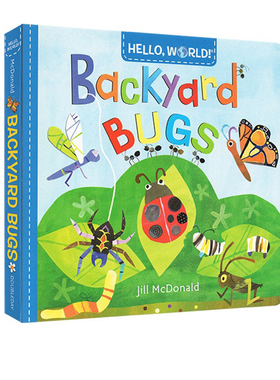 英文原版绘本 Hello World Backyard Bugs 纸板书 你好科学小世界幼儿科普百科  幼儿STEM启蒙图画书