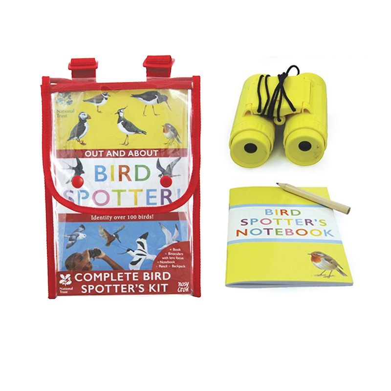 英文原版 National Trust Complete Bird Spotter's Kit 儿童观鸟工具迷你背包套装 双筒望远镜+鸟类科普绘本 附笔记本