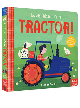 英文原版 Look, There's a Tractor! 趣味洞洞书 纸板书 儿童益智早教绘本 Esther Aarts 大嘴鸟出品 Nosy Corw