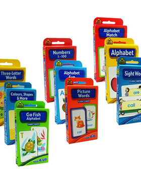 全套字卡9盒 School Zone Flash Cards Numbers Alphabet Words 字母单词数字闪卡 英文原版