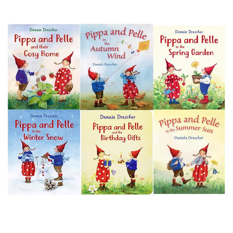 预售 皮帕和佩尔的故事 6册 Pippa and Pelle Birthday Gifts/their Cosy Home/Autumn Wind 爱尔兰风格儿童早教启蒙绘本