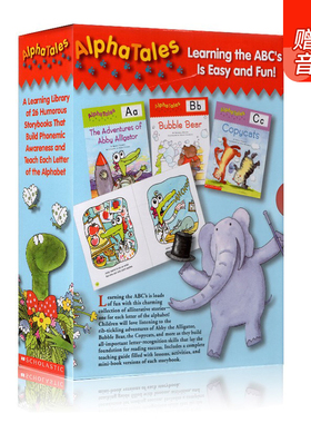 英文原版 趣味认知字母故事绘本 Alphatales A to Z Tales 26册礼盒装 家庭学习教辅 学乐出品
