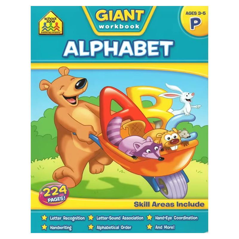 3-5岁字母练习 School Zone Giant workbook Alphabet 学前字母练习册 英文原版