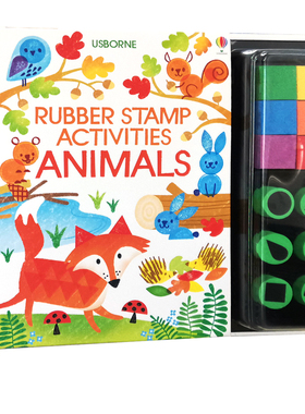 Usborne 英文原版 Rubber Stamp Activities Animals 尤斯伯恩 经典创意指印游戏书 指纹绘画动物 低幼儿童艺术启蒙