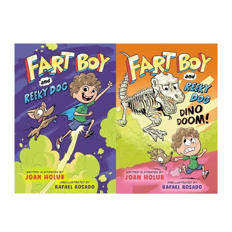 预售 英文原版 Fart Boy and Reeky Dog 屁孩与臭狗系列 2册 精装 搞笑漫画 儿童趣味读物