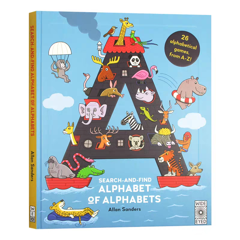 英文原版 Search and Find Alphabet of Alphabets 字母表大发现 艺术插画绘本图画书 早教启蒙 创意绘本