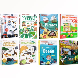 英文原版 Ultimate Spotlight 立体翻翻书Animals/Astronauts/Dinosaurs  宇航员 恐龙 Caring for Earth 保护地球 Twril