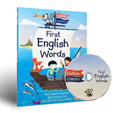 英文原版 Collins First English Words 柯林斯儿童英语图解字典词典 附CD 100-300词汇 英语儿童综合词汇