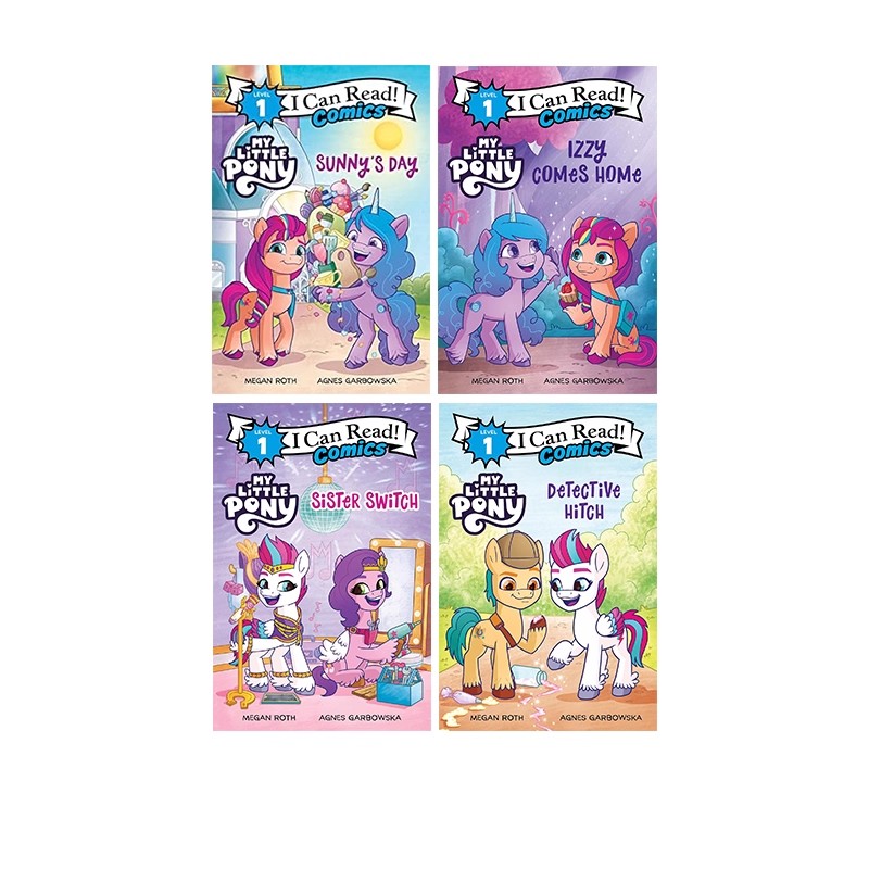 英文原版 I Can Read Comics:My Little Pony 漫画版 4册合售 儿童分级读物英语绘本 小学生英语故事漫画