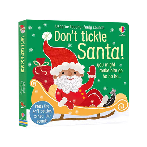 英文原版 Usborne Don't Tickle Santa! 发音书 圣诞节 别惹圣诞老人 礼物礼品书 儿童认知启蒙 纸板书 洞洞触摸书