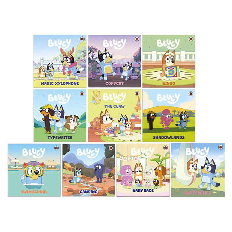 英文原版 小蓝狗布鲁伊 10册  Bluey Typewriter/Shadowlands/Bingo/The Claw/Magic Xylophone 儿童卡通动画故事绘本