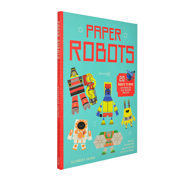 英文原版 Paper Robots 儿童艺术 机器人制作模型书